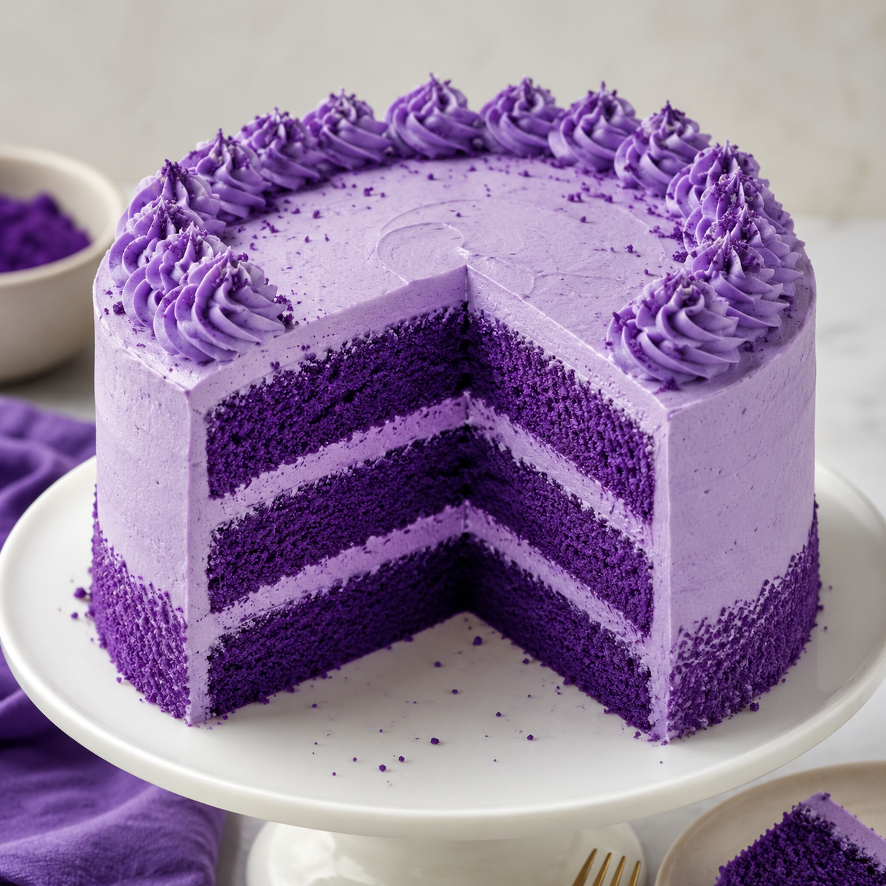 ube cake candle