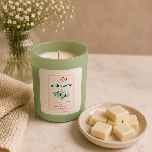 milk candy candle