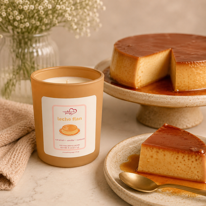 leche flan candle