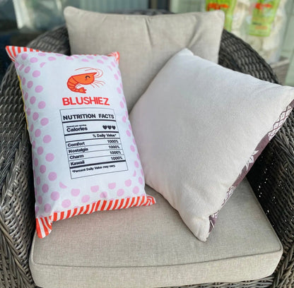 shrimp chips decorative pillow